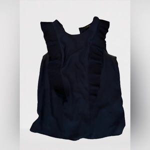 Navy blue ruffle work blouse